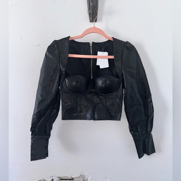 NBD Revolve Leather Top Size XS - Picture 1 of 4